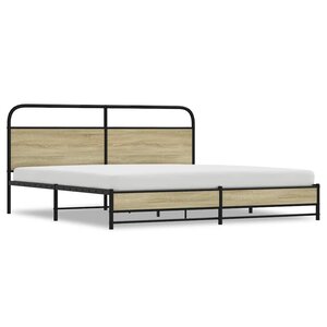 vidaXL Cadre de lit en métal sans matelas chêne sonoma 180x200 cm