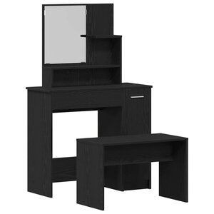 vidaXL Ensemble de Coiffeuse 2 Pièces Chêne noir Bois d'ingénierie