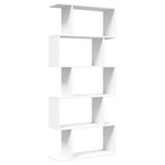 vidaXL Bibliothèque séparateur de pièce à 5 niveaux Blanc 70 x 24 x 161 cm Bois d'ingénierie