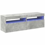 vidaXL Meubles TV avec lumières LED 2 Pièces gris béton 60x35x40 cm