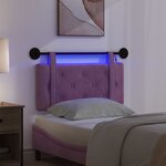 vidaXL Tête de lit suspendue Avec lumière LED Pourpre Velours