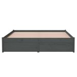 vidaXL Cadre de lit sans matelas gris bois massif 140x200 cm