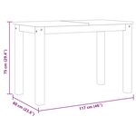 vidaXL Table à manger Panama blanc 117x60x75 cm bois massif de pin