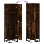 vidaXL Buffet haut chêne fumé 35 5x35x139 cm bois d'ingénierie métal