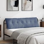 vidaXL Coussin de Dos Bleu 160 x 50 cm Tissu en velours côtelé