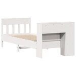 vidaXL Lit bibliothèque sans matelas blanc 90x200cm bois de pin massif