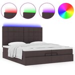 VidaXL Cadre de lit ottoman avec matelas marron foncé 200x200 cm tissu