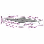 vidaXL Cadre de lit Blanc 207 x 147 x 17 cm Bois massif en pin