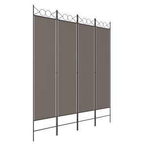 vidaXL Cloison de séparation 4 panneaux Anthracite 160x200 cm Tissu