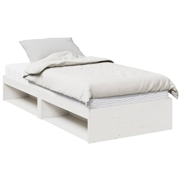 vidaXL Lit de jour avec matelas blanc 90x190 cm bois de pin massif