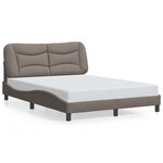 vidaXL Cadre de lit avec LED sans matelas Hvar taupe 120x200 cm tissu