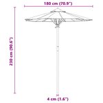 vidaXL Parasol de Jardin Crème Blanc 180x230 cm Bambou