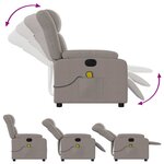 vidaXL Fauteuil de massage inclinable électrique Taupe Tissu