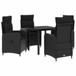 vidaXL Ensemble de Tables Basses avec coussin avec oreiller 5 Pièces Noir