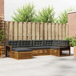 vidaXL Ensemble de canapés d'extérieur 6 pc Naturel et Anthracite