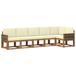 vidaXL Ensemble de canapés d'extérieur 6 pc Naturel et Crème Polyester