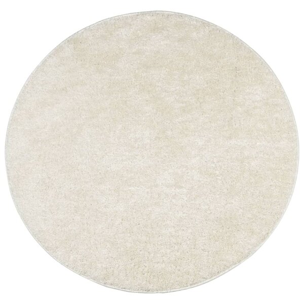 vidaXL Tapis ISTAN à poils longs aspect brillant crème Ø 120 cm