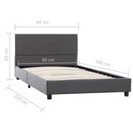 vidaXL Cadre de lit sans matelas gris similicuir 90x200 cm