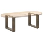 vidaXL Pieds de table basse en U  2 pièces  acier naturel  40 x (30-31) cm