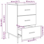 vidaXL Cabinet de chevet avec tiroir Chêne artisanal 40 x 40 x 66 cm