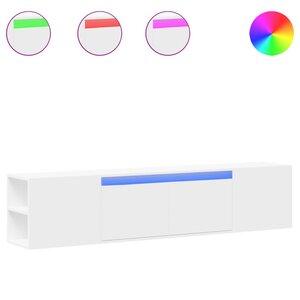 vidaXL Meuble TV mural avec LED blanc 180x31x39 5 cm