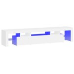 vidaXL Meuble TV avec lumières LED Blanc 200x36 5x40 cm