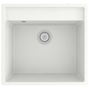 vidaXL Évier de cuisine avec trou de trop-plein Blanc Granit