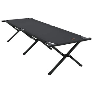 vidaXL Lit de camping pliant Noir Tissu Oxford