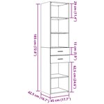 vidaXL Buffet haut chêne fumé 45x42 5x185 cm bois d'ingénierie