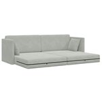 vidaXL Canapé-lit Gris clair 213 x 76 x 77 cm Velours