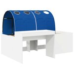 vidaXL Lit avec Tunnel 4 Pièces Blanc et bleu Bois d'ingénierie
