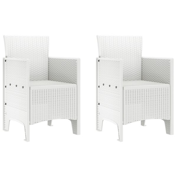 vidaXL Chaises de jardin 2 Pièces en poly rotin blanc