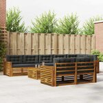 vidaXL Ensemble de canapés d'extérieur 9 Pièces Naturel et Anthracite