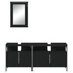 vidaXL Ensemble de meubles salle de bain 3 Pièces noir bois d'ingénierie