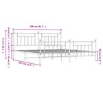 vidaXL Cadre de lit métal sans matelas et pied de lit blanc 200x200 cm