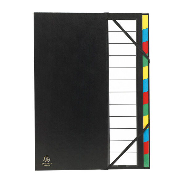 Trieur rigide Ordonator dos extensible 12 compartiments Noir EXACOMPTA