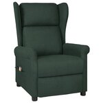 vidaXL Fauteuil de massage Vert foncé Tissu