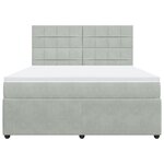 vidaXL Sommier à lattes de lit et matelas Gris clair 180x200cm Velours