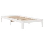 vidaXL Lit bibliothèque sans matelas blanc 90x190cm bois de pin massif