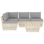 vidaXL Salon de jardin palette 5 Pièces avec coussins bois d'épicéa