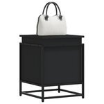 vidaXL Boîte de rangement avec couvercle noir bois d'ingénierie