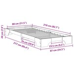 vidaXL Cadre de lit surélevé avec stockage Marron 80 x 210 cm bois