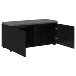 vidaXL Banc d'entrée avec coussin Chêne noir 100 x 38 x 46 cm
