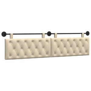 vidaXL Tête de lit suspendue Crème Tissu