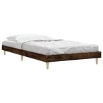 vidaXL Cadre de lit sans matelas chêne fumé 90x190cm bois d'ingénierie