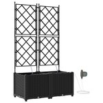 vidaXL Jardinières de jardin 1 pc Noir 80 x 40 x 142 cm Plastique
