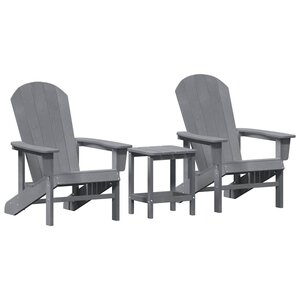vidaXL Chaise de jardin 3 pc Gris clair Polyéthylène