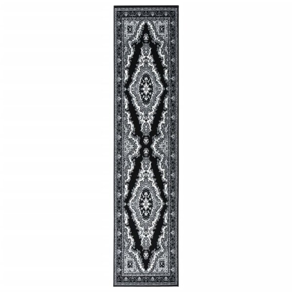 vidaXL Tapis BCF Noir 100x450 cm