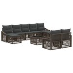 vidaXL Ensemble de canapé de jardin 10 Pièces Gris polyrotin