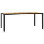 vidaXL Ensemble à manger de jardin coussins 7Pièces Noir Résine tressée